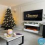 ONLY OPENED - White Wall Mounted Electric Fireplace Suite - 39 Inch - Amberglo