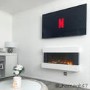 ONLY OPENED - White Wall Mounted Electric Fireplace Suite - 39 Inch - Amberglo