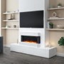 ONLY OPENED - White Wall Mounted Electric Fireplace Suite - 39 Inch - Amberglo