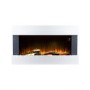 GRADE A2 - AmberGlo White Wall Mounted Electric Fireplace Suite with Logs & Crystal Fuel Beds