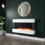 GRADE A2 - AmberGlo White Wall Mounted Electric Fireplace Suite with Logs & Crystal Fuel Beds