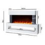 White Wall Mounted Electric Fireplace with LED Lights and  Storage Shelf 47 inch - Amberglo