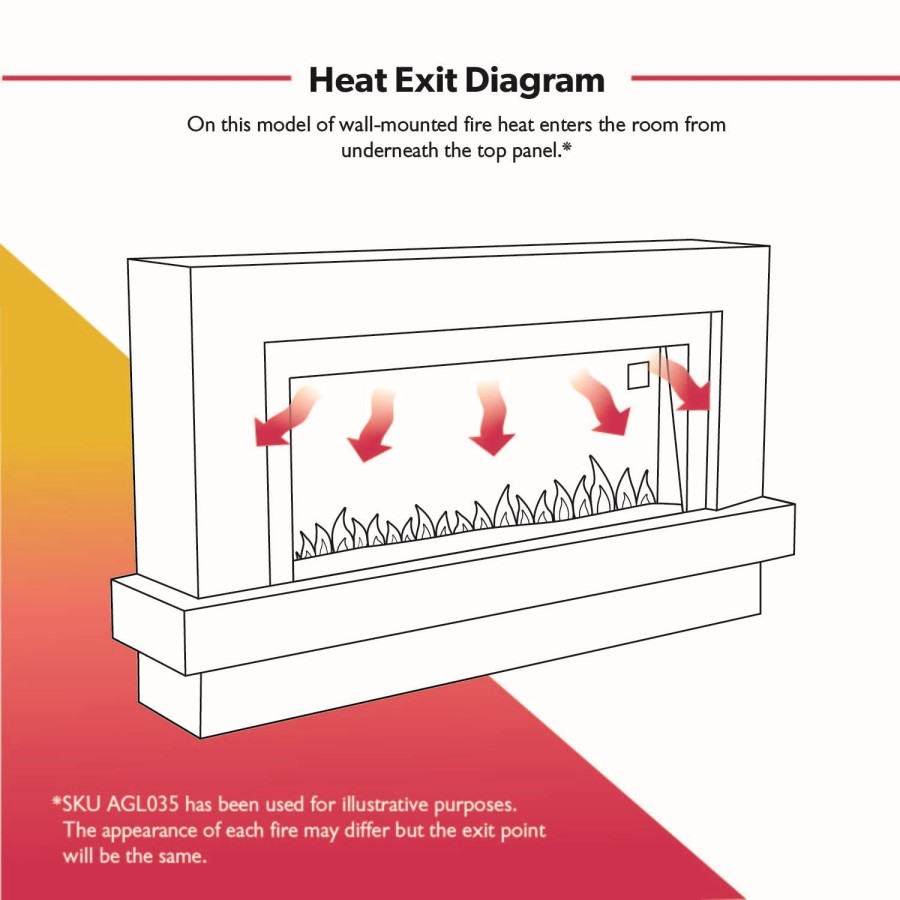 IMPERFECT - White Wall Mounted Electric Fireplace with LED Lights and  Storage Shelf 47 inch - Amberglo