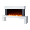 GRADE A2 - AmberGlo White Floor Standing Electric Fireplace Suite - Log &amp; Crystal Fuel Bed