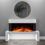 GRADE A2 - AmberGlo Floor Standing Electric Fireplace Suite in White - Log & Crystal Fuel Bed