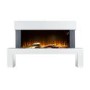 GRADE A2 - AmberGlo Floor Standing Electric Fireplace Suite in White - Log & Crystal Fuel Bed