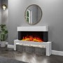 GRADE A2 - AmberGlo Floor Standing Electric Fireplace Suite in White - Log & Crystal Fuel Bed