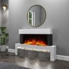GRADE A2 - AmberGlo Floor Standing Electric Fireplace Suite in White - Log &amp; Crystal Fuel Bed