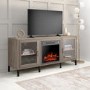 Industrial TV Unit with  Electric Fire & Storage - Amberglo