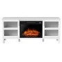 White Electric Fireplace TV Stand with Storage - Amberglo