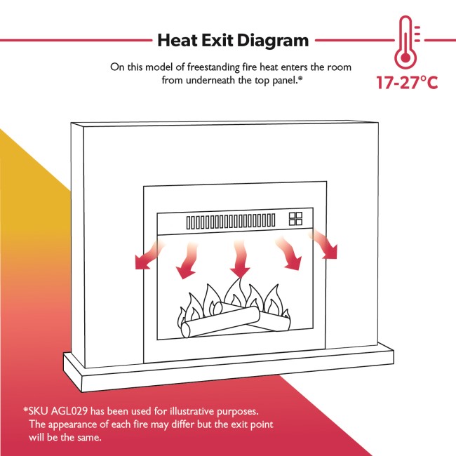 White Freestanding Electric Fireplace Suite with Realistic Log Effect - Amberglo