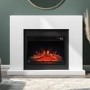GRADE A3 - Black & White Freestanding Electric Fireplace Suite with Log Effect - Amberglo