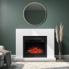 GRADE A1 - Black &amp; White Freestanding Electric Fireplace Suite with Log Effect - Amberglo