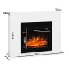 GRADE A1 - Black &amp; White Freestanding Electric Fireplace Suite with Log Effect - Amberglo