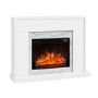 White and Marble Effect Freestanding Electric Fireplace Suite with Log Effect - Amberglo