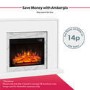 GRADE A1 - White Marble Freestanding Electric Fireplace Suite with Log Effect - Amberglo