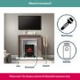 GRADE A2 - White Marble Freestanding Electric Fireplace Suite with Log Effect - Amberglo