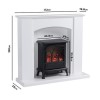 White Freestanding Electric Fireplace Suite with Black Stove - Amberglo