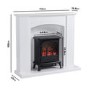 ONLY OPENED - White Freestanding Electric Fireplace Suite with Black Stove - Amberglo