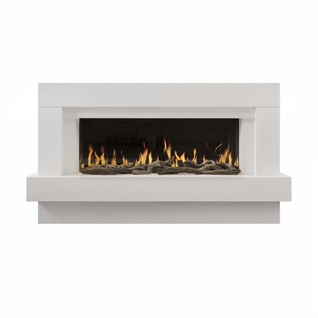 GRADE A2 - White 48inch WiFi Enabled Wall Mounted Electric Fireplace - AmberGlo