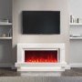 GRADE A2 - White Freestanding Alexa Electric Fireplace with LED Lights- Amberglo
