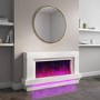 GRADE A2 - White Freestanding Electric Fireplace with LED Lights 48 inch - Amberglo
