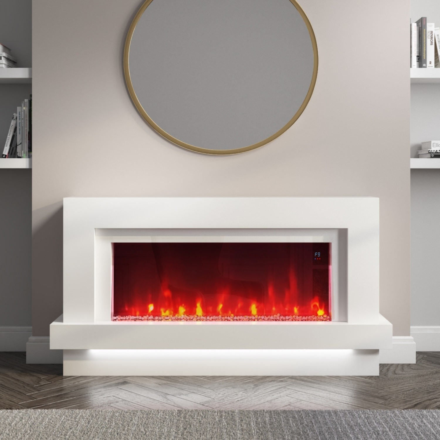 GRADE A2 Smart Wifi Matte White Electric Fire With LED Lights grade-a2-smart-wifi-matte-white-electric-fire-with-led-lights