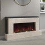 GRADE A3 - Beige Concrete Effect Freestanding Alexa Electric Fireplace - Amberglo