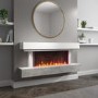 GRADE A2 - AmberGlo Grey and White Electric Fire Suite with LED Lights - Wifi & Alexa Compatible