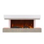 GRADE A2 - AmberGlo Grey and White Electric Fire Suite with LED Lights - Wifi & Alexa Compatible