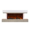 GRADE A2 - AmberGlo Grey and White Electric Fire Suite with LED Lights - Wifi &amp; Alexa Compatible