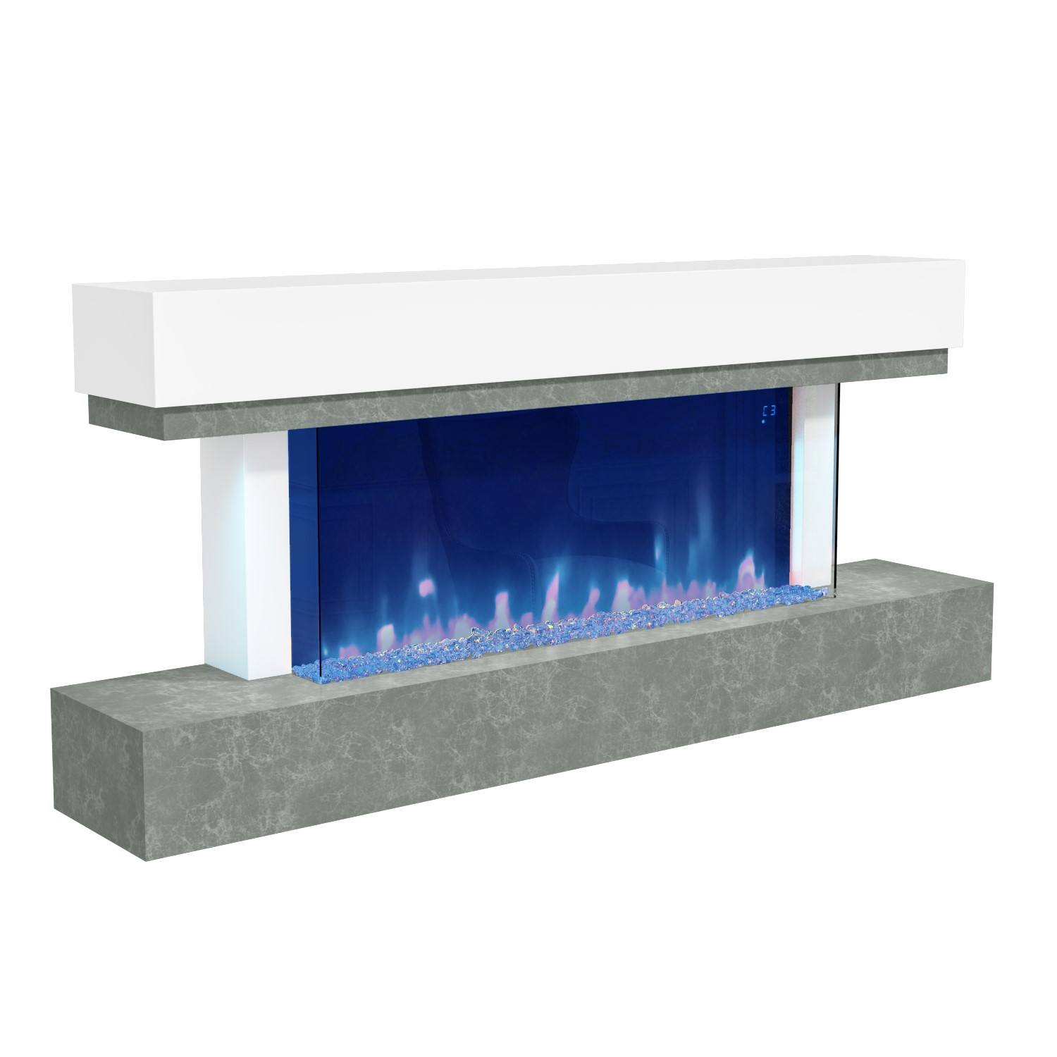 GRADE A3 White and Grey Concrete Effect Wall Mounted Alexa Electric