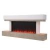 GRADE A2 - AmberGlo Grey and White Electric Fire Suite with LED Lights - Wifi &amp; Alexa Compatible