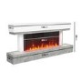 GRADE A2 - AmberGlo Grey and White Electric Fire Suite with LED Lights - Wifi & Alexa Compatible
