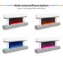 GRADE A2 - AmberGlo Grey and White Electric Fire Suite with LED Lights - Wifi & Alexa Compatible