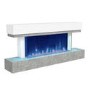 GRADE A2 - AmberGlo Grey and White Electric Fire Suite with LED Lights - Wifi & Alexa Compatible