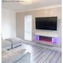 GRADE A2 - AmberGlo Grey and White Electric Fire Suite with LED Lights - Wifi & Alexa Compatible