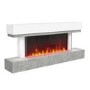 GRADE A2 - AmberGlo Grey and White Electric Fire Suite with LED Lights - Wifi & Alexa Compatible