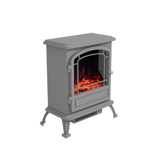 Grey Freestanding Electric Log Burner - AmberGlo