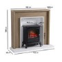 GRADE A1 - Brown and Black Oak Effect Freestanding Electric Fireplace Suite with Black Stove- AmberGlo 