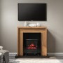 GRADE A1 - Oak Effect Electric Fireplace Suite with Black Stove- AmberGlo