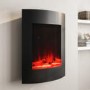 GRADE A1 - Black Vertical Curved Wall Mounted Electric Fire with LED Lights - AmberGlo