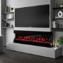 GRADE A1 - 72 Inch Black Built In Electric Fire - AmberGlo