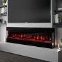 GRADE A1 - 72 Inch Black Built In Electric Fire - AmberGlo