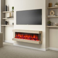 ALMOST PERFECT - Oak 51inch Inset Electric Fireplace - AmberGlo ALMOST PERFECT - Oak 51inch Inset Electric Fireplace - AmberGlo