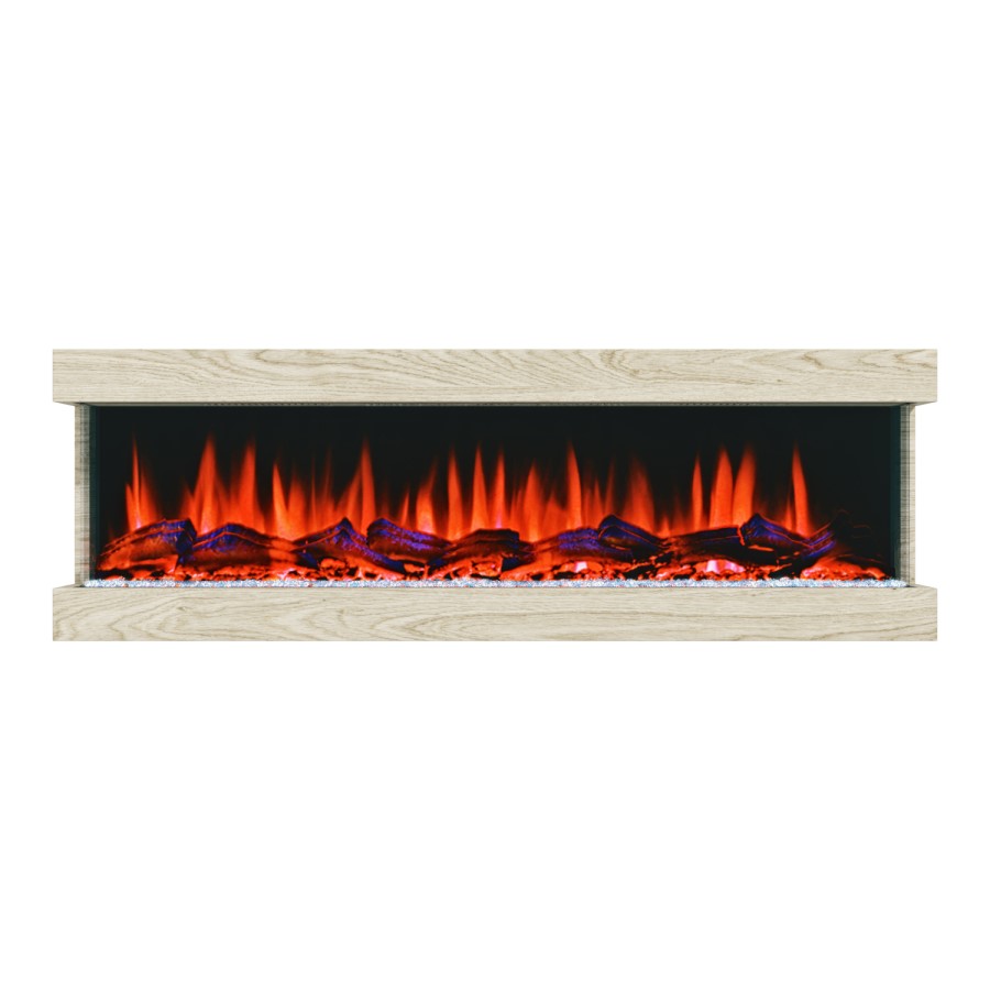 ALMOST PERFECT - Oak 51inch Inset Electric Fireplace - AmberGlo