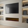 GRADE A2 - 60 Inch Black Inset Electric Media Wall Fireplace - AmberGlo