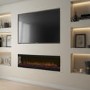 GRADE A3 - 60 Inch Black Inset Electric Media Wall Fireplace - AmberGlo