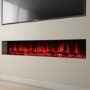 GRADE A1 - 60 Inch Black Inset Electric Media Wall Fireplace - AmberGlo