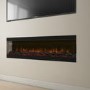 GRADE A3 - 60 Inch Black Inset Electric Media Wall Fireplace - AmberGlo